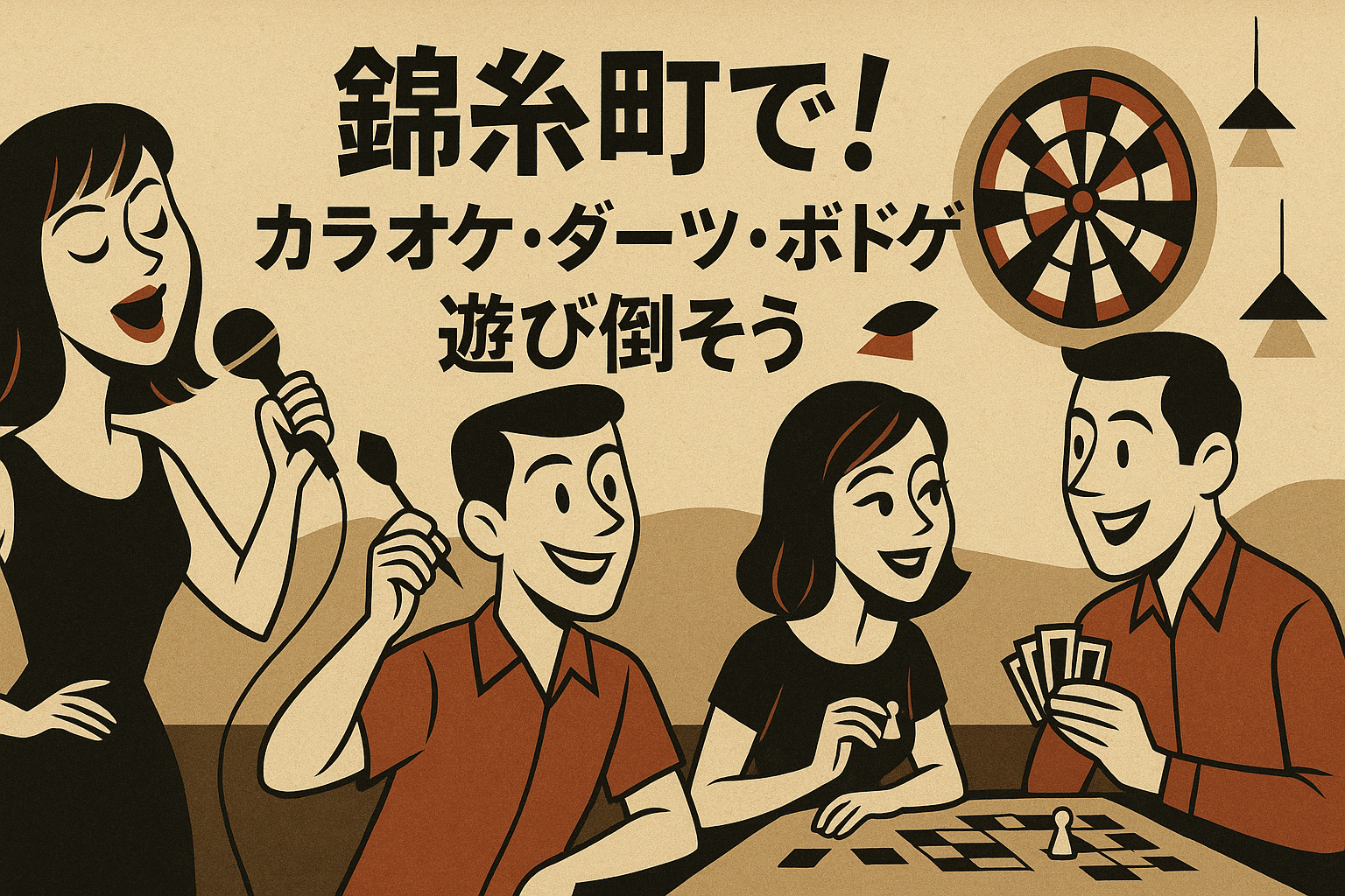 【錦糸町】13時〜参加いつでもOK！カラオケ＆ダーツで遊べるBAR FUN交流イベント🎤🎯（持ち込みOK）