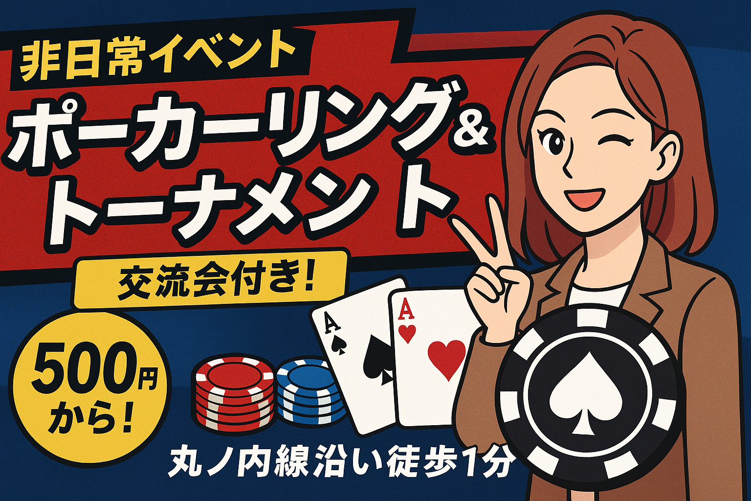 【男女共催/初心者歓迎/特別イベント】ポーカーリング&トーナメント♠️【交流会付き】