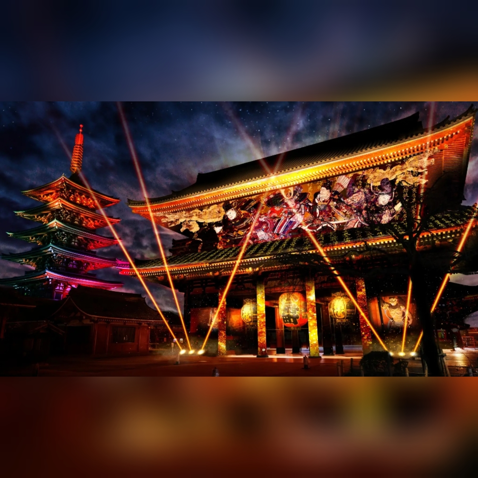 【女性主催】浅草寺のプロジェクションマッピングと東京下町回遊竹あかりを見に行こう！