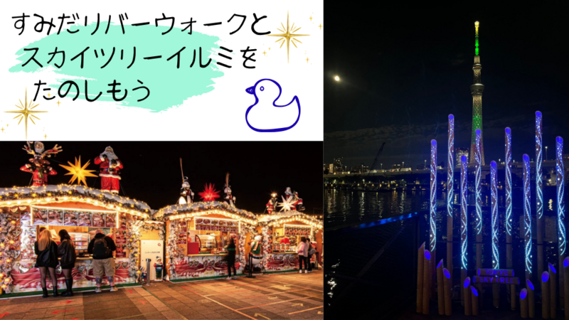 【イルミ散歩】すみだリバーウォークを歩いてスカイツリーのクリスマスイルミを楽しもう🎄
