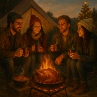 🔥焚き火クリスマス会🎅【25-35歳1人参加限定】チキンの丸焼き・ホットワイン🍷途中参加退出OK🙆‍♀️