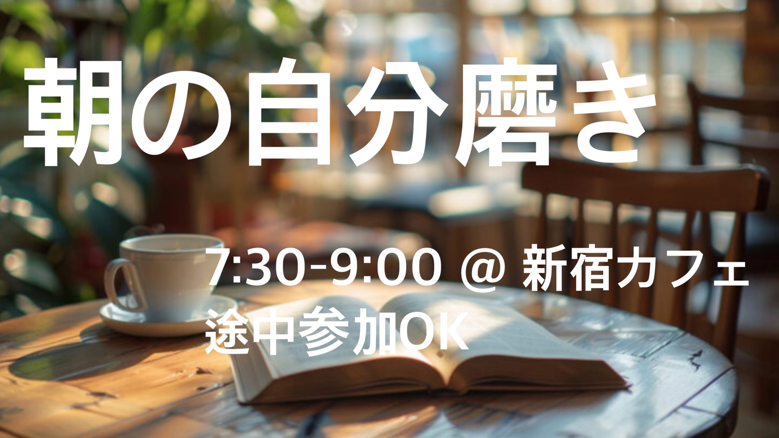 【7:30〜9:00@新宿カフェ】ゆるっと朝の自分磨き 🫧✨（途中入退出OK）