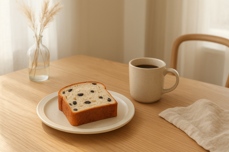 🥐パンモーニング
黒豆食パンで、休日の朝をゆったり。