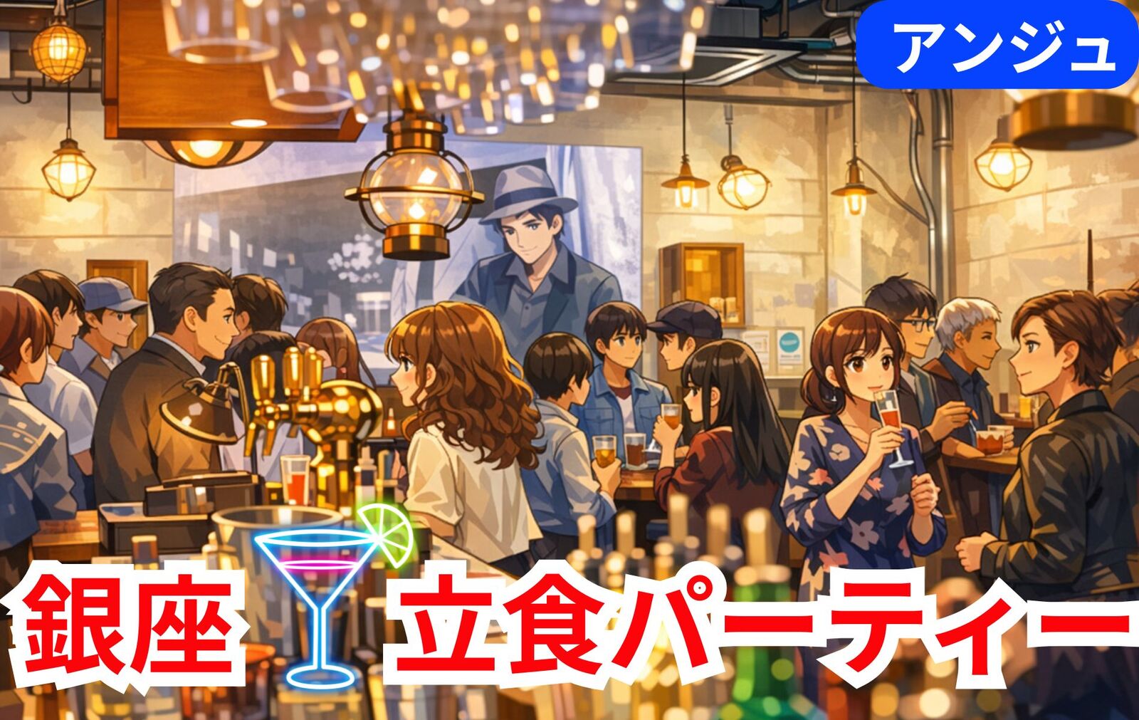 🍸30・40代｜銀座🎀【貸切】少しお洒落な立食パーティー(男性満席)