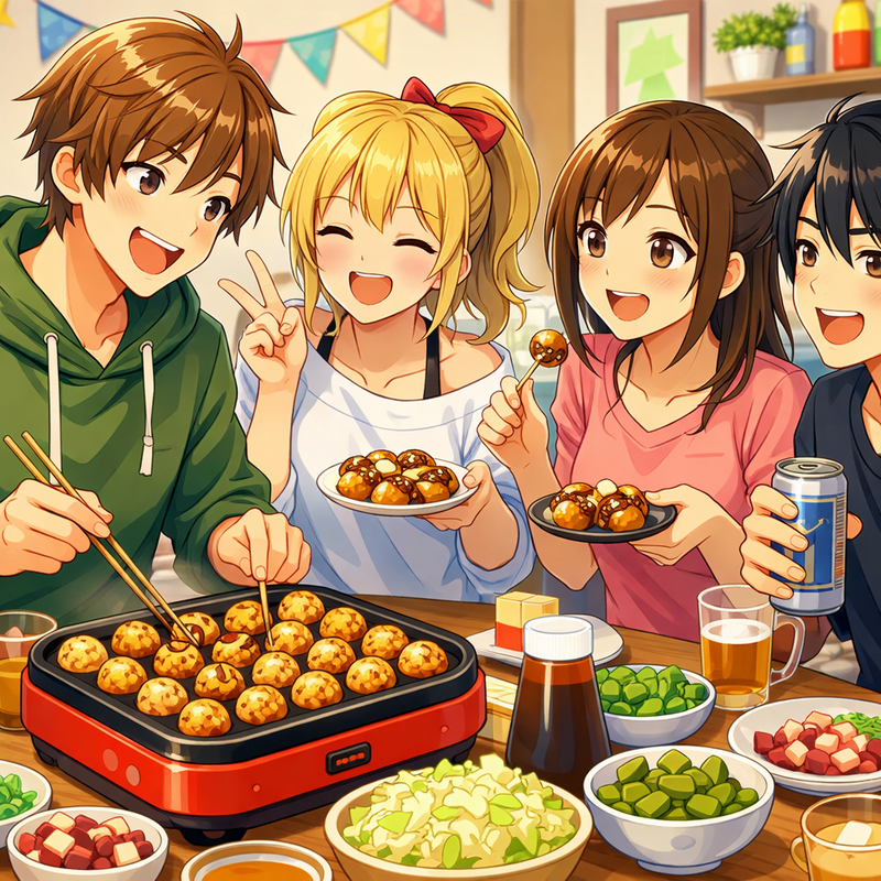 1人参加OK♪【たこ焼きパーティー】初心者大歓迎☆ボドゲとかゲームしながら✨