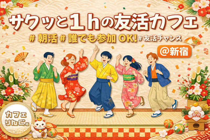 1☘️《新宿》サクッと１hの友活カフェ☕️【初参加＆先着4名様はスーパー割引】素敵な1日は素敵な出会いから✨