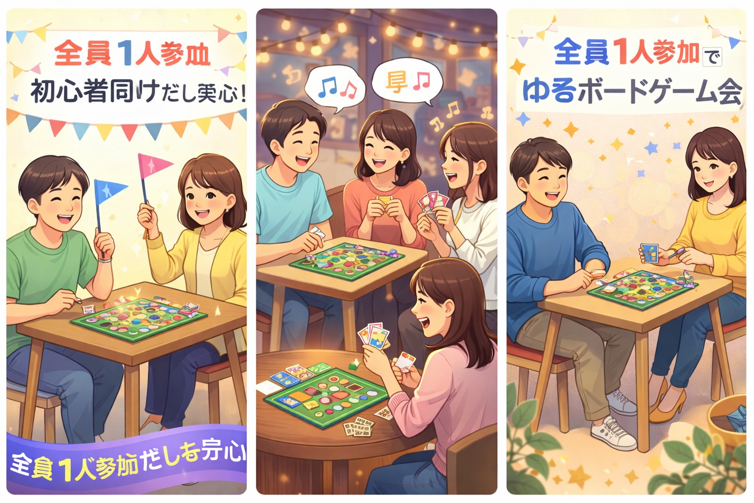 【全員1人参加】初心者向け・新宿ボードゲーム会｜ゆるく遊んで自然に話せる！