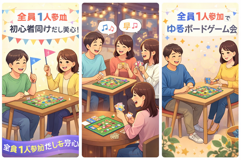 【全員1人参加】初心者向け・新宿ボードゲーム会｜ゆるく遊んで自然に話せる！