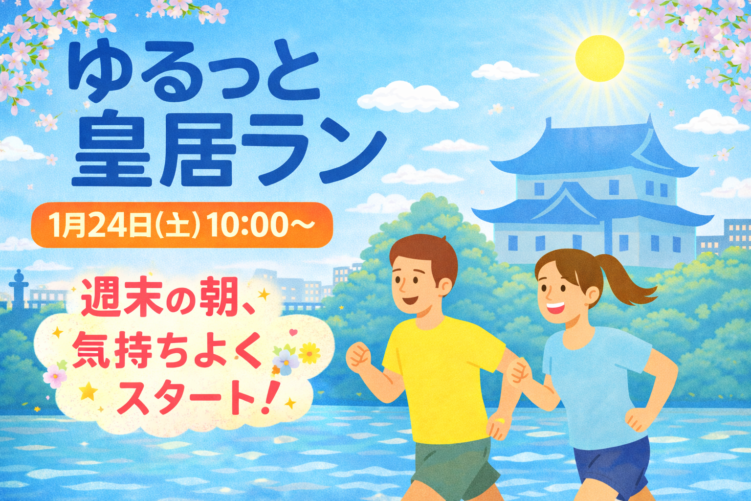 【1/24(土)10:00】週末の朝を気持ちよく🏃‍♂️🏃‍♀️ ゆるっと皇居ラン｜朝活・初心者OK