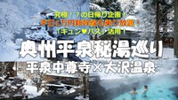 【平日限定】新幹線乗り放題切符活用！雪景色の世界遺産とレトロな秘湯へ 奥州平泉秘湯巡り 3万円が1万円で行ける冬の奥州旅