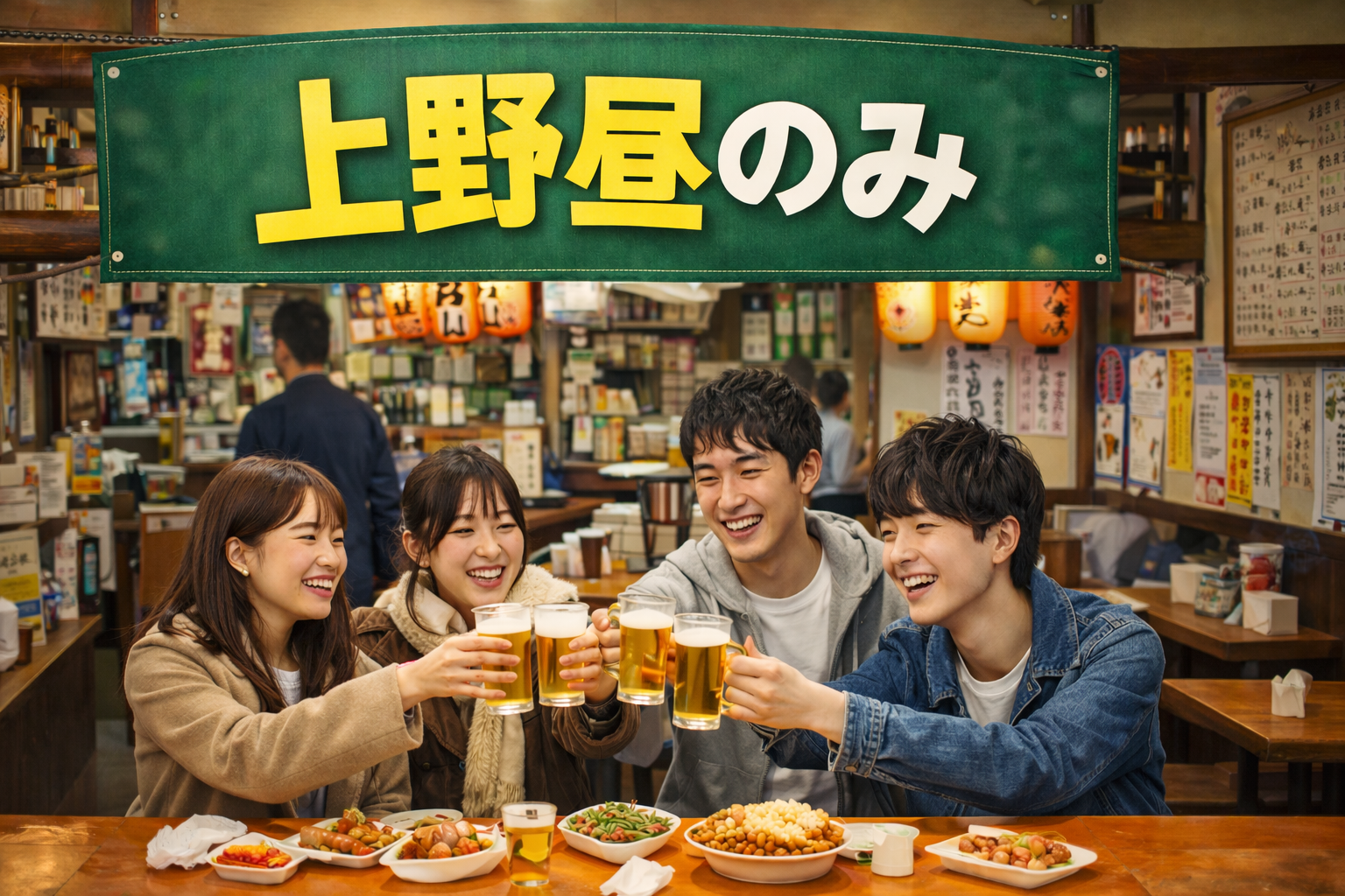 【1/12開催】上野で昼飲み🍺 20代限定！三連休最終日は昼から集まって盛り上がろう✨割り勘安心の気軽イベント
