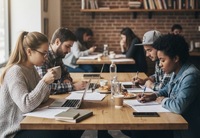 2〜3人で池袋のカフェで勉強する人いませんか？