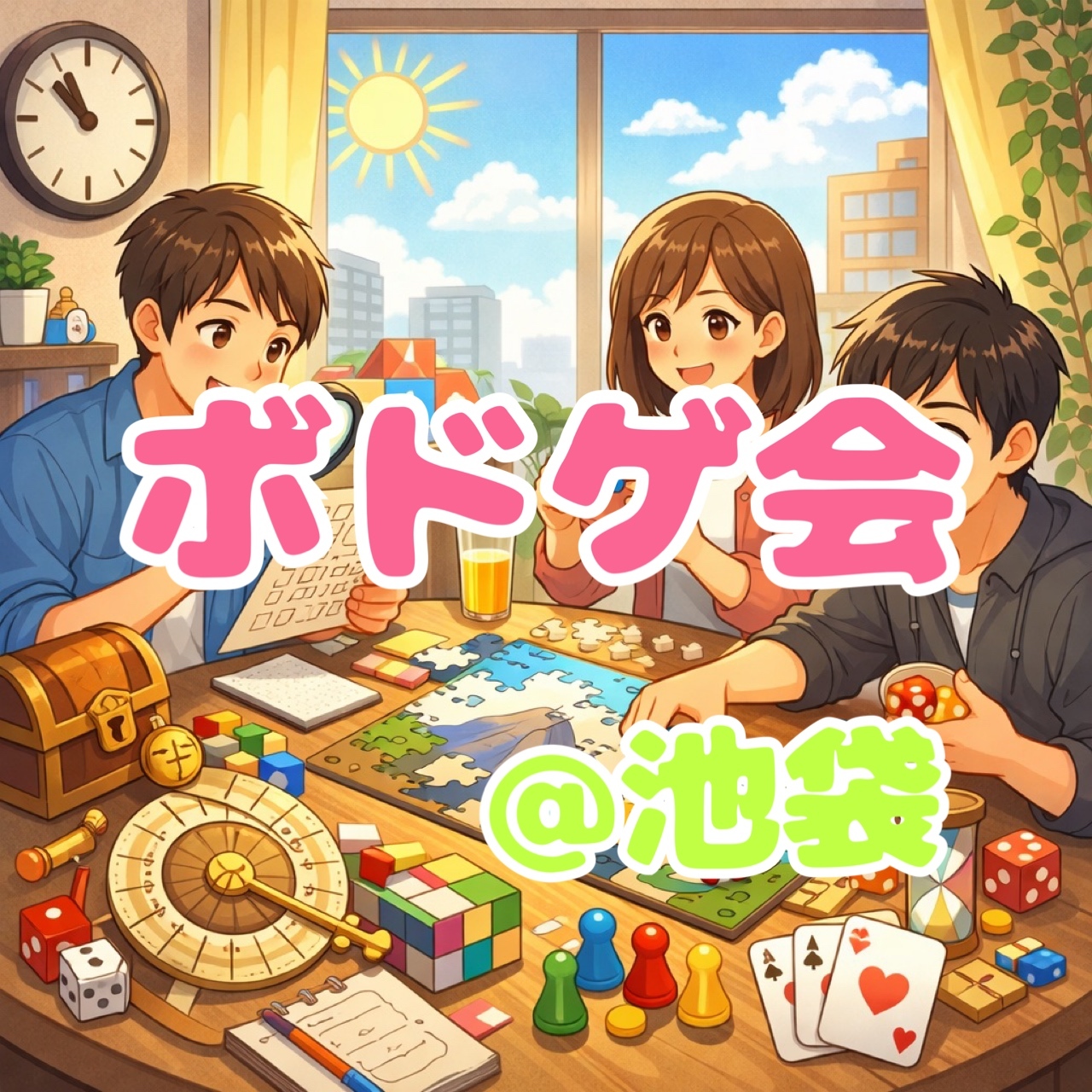 【1/24(土)17:30池袋】女性主催！ボドゲ会！途中退出可！初心者&1人参加歓迎🍀