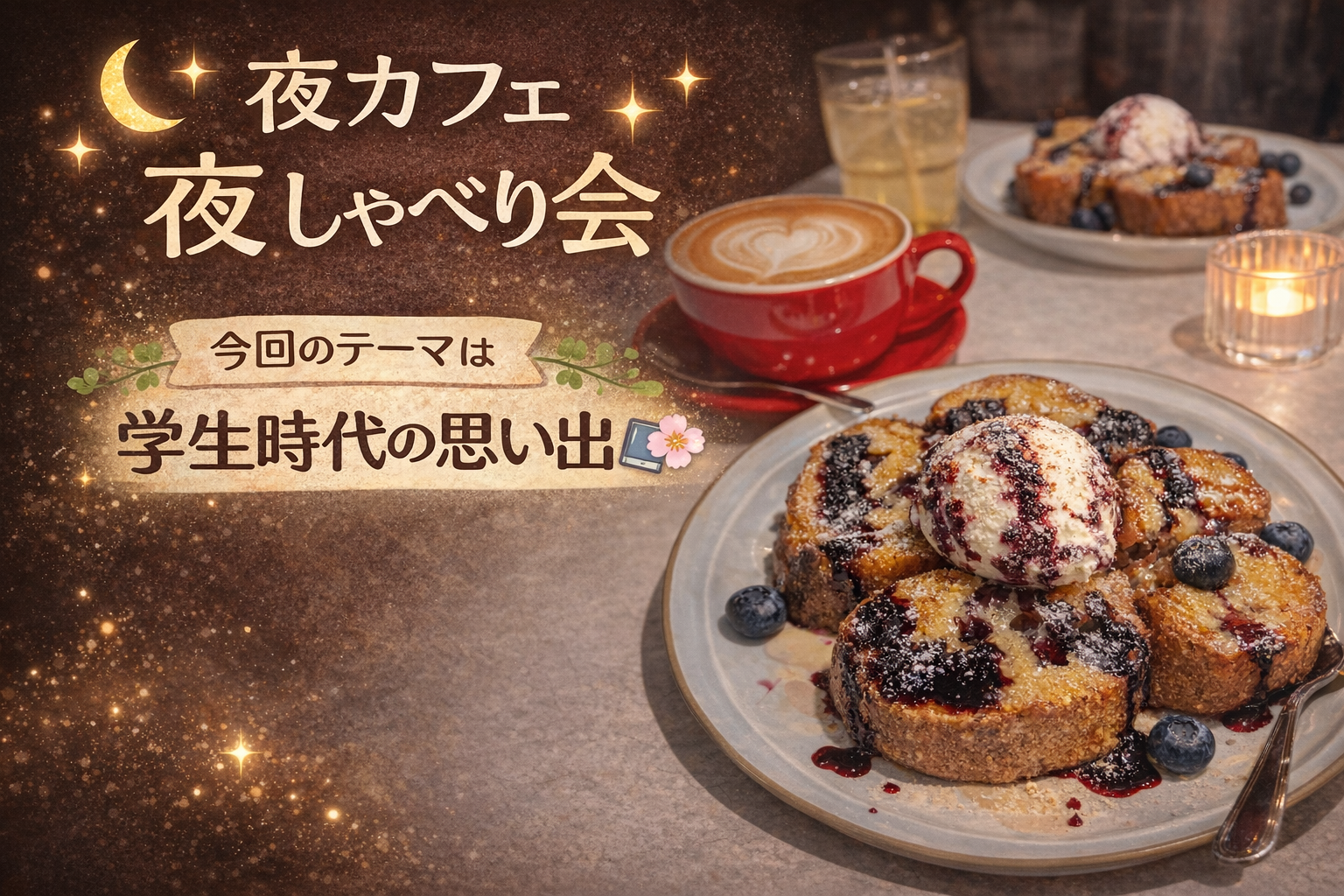 🌙✨20代限定　夜カフェおしゃべり会✨🌙
