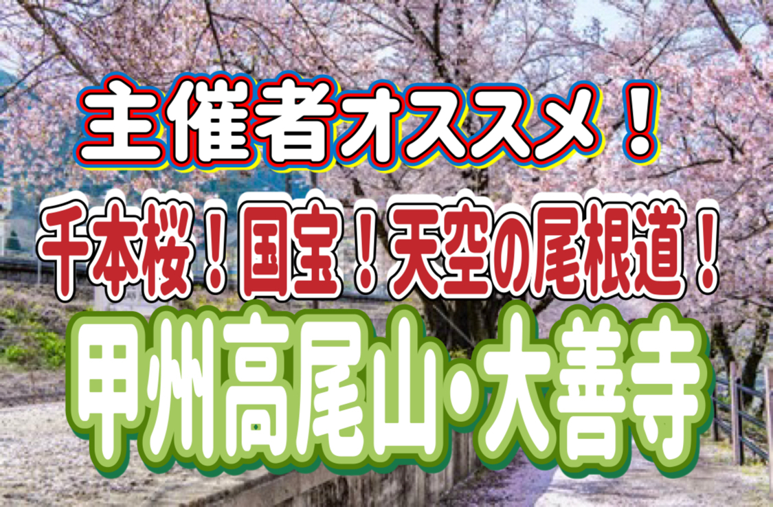 3/28 🌸お花見登山/千本桜🌸甲州高尾山、国宝大善寺、天空の湯！