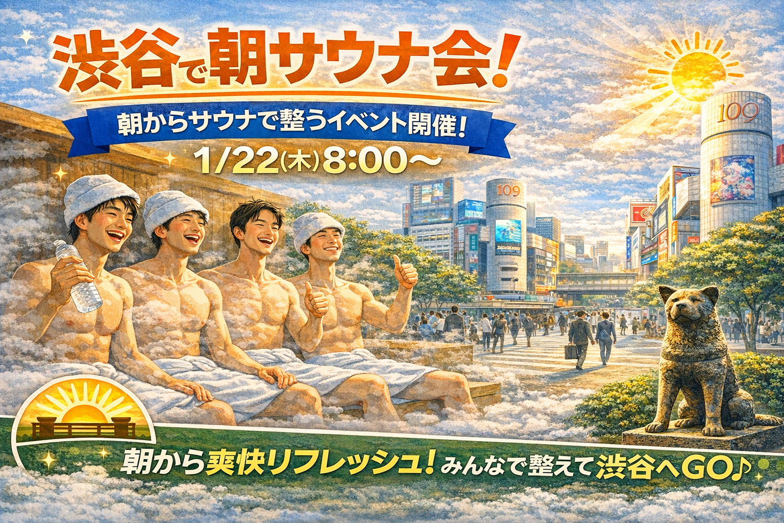 【1/22開催】渋谷駅近♨️早朝サウナ会！