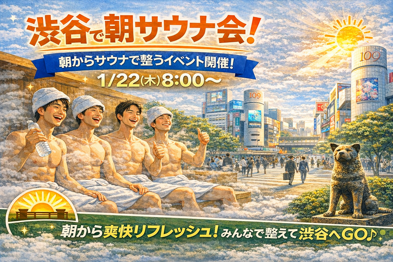 【1/22開催】渋谷駅近♨️早朝サウナ会！