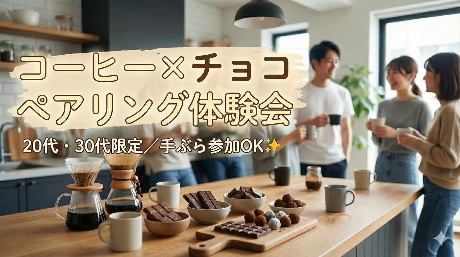 【バレンタイン企画・2/8(日)】池袋で開催☕️コーヒー×チョコ ペアリング体験会／20代・30代限定／手ぶら参加OK✨