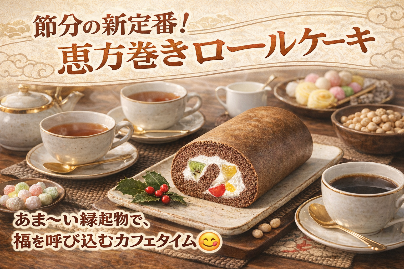 【女性主催】【20代〜30代前半限定】節分の新定番！恵方ロールケーキ🍰で福を呼び込もう👹