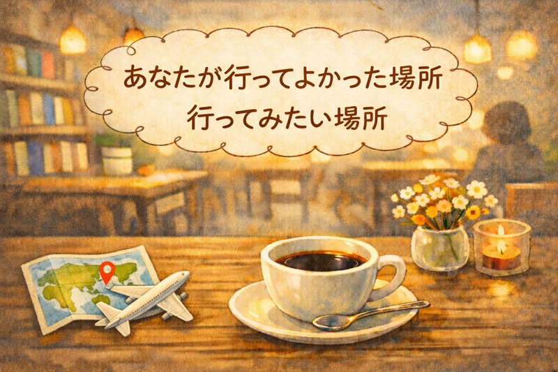 2/10(火) ゆったりおしゃべり夜カフェ☕✨
【トークテーマ：行ってよかった場所・行ってみたい場所】