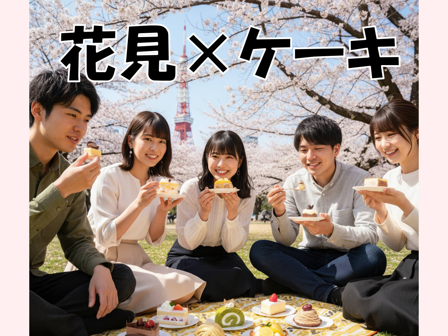 🍰ケーキを囲んで春を満喫🌸「さくら＆スイーツ・ピクニック」🗼花見【20・30代】pâtisserie ondine