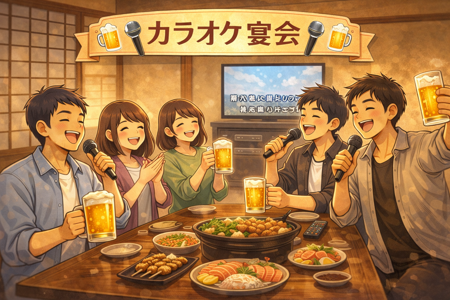 現8名【増枠】🎤昼呑み✖️カラオケとご飯飲み放題！ノンアル🙆新宿🎉【25-36歳1人参加限定】途中参加OK！採点❌