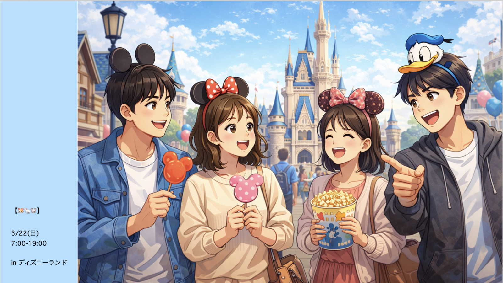 【女性枠2名追加】大人のためのガッツリ東京ディズニーランド満喫イベント🐭✨