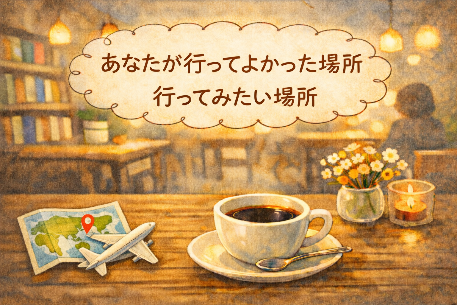 2/17(火)ゆったりおしゃべり夜カフェ☕✨
【行ってよかった場所・行ってみたい場所】