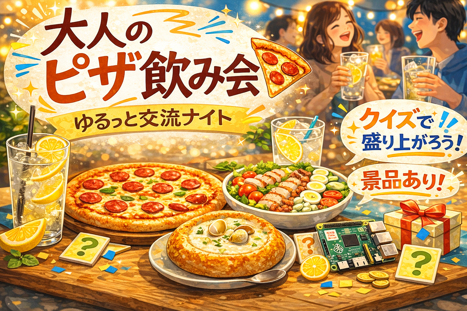 【女性主催】≪初参加大歓迎≫みんなでピザパーティー＆クイズ大会 ✨🍕景品付き🫐🥧