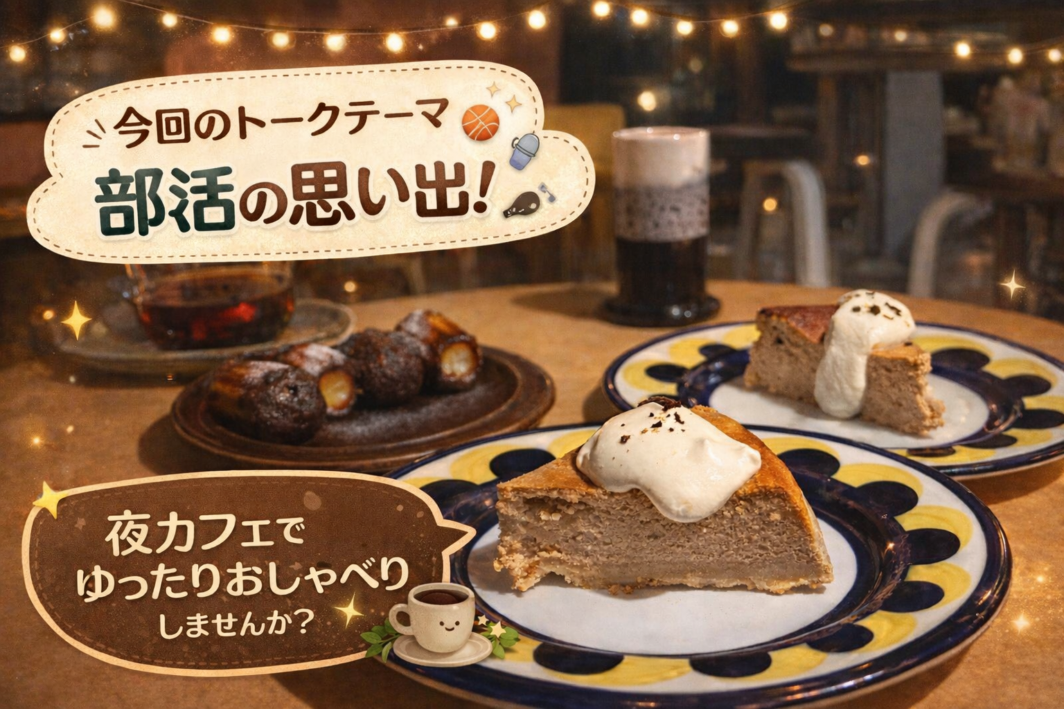 🌙 ゆるっとおしゃべり夜カフェ☕️
今回のテーマは「部活の思い出」！
🌷20代限定🌷
