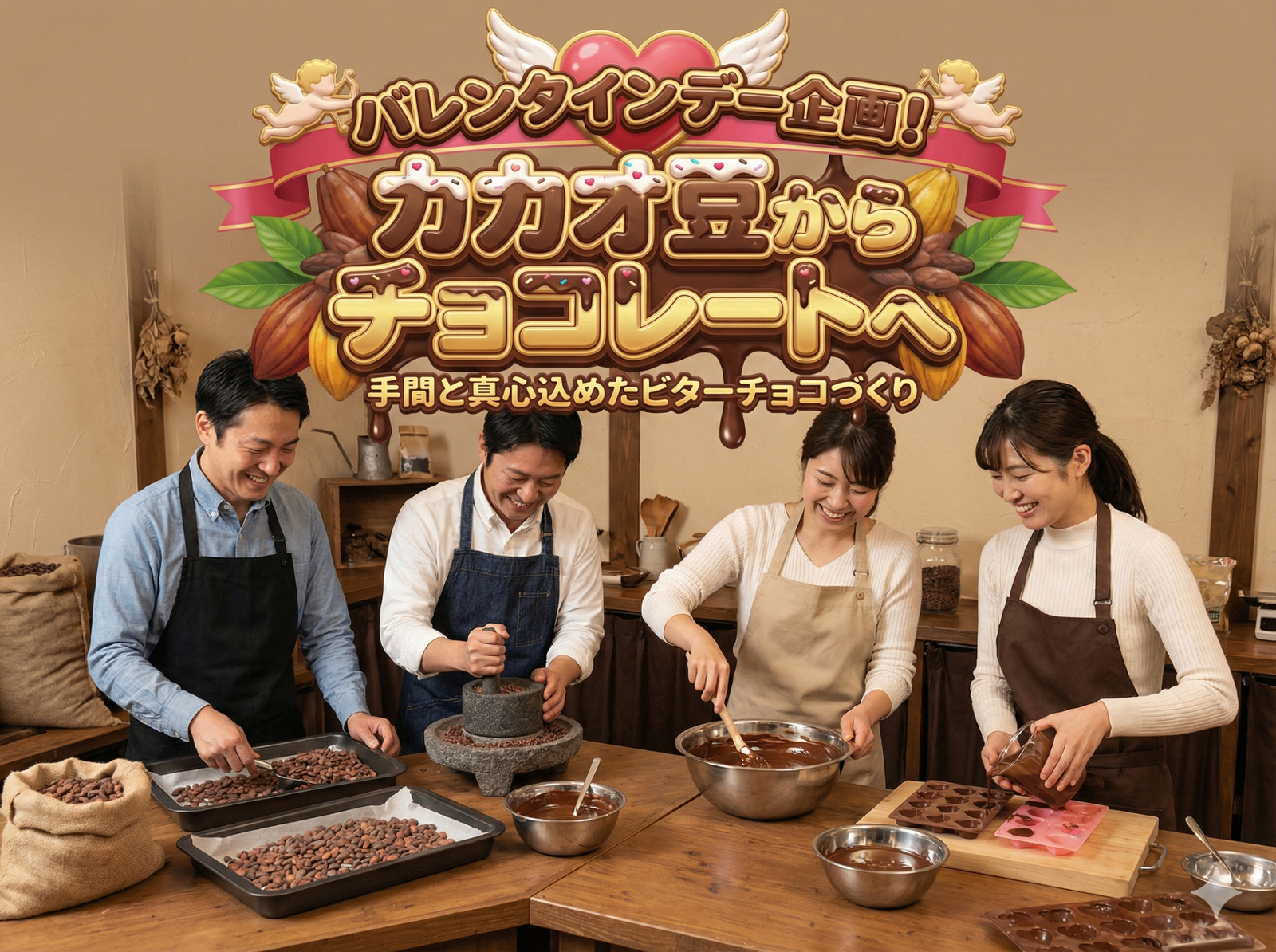 【バレンタインデー企画】カカオ豆からチョコレートへ 手間と真心込めたビターチョコづくり