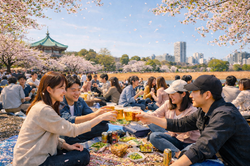 上野公園🌸春のピクニック飲み会🍺桜吹雪のお花見🌸春を感じよう✨飲み放題⭐️女性も安心参加◎年代問わず参加歓迎