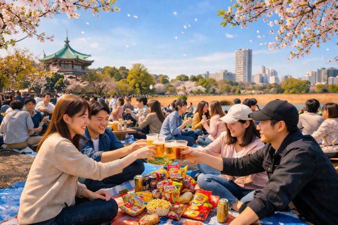 場所取り完了🌸上野公園🌸春のピクニック飲み会🍺桜吹雪のお花見🌸春を感じよう✨女性も安心参加◎年代問わず参加歓迎