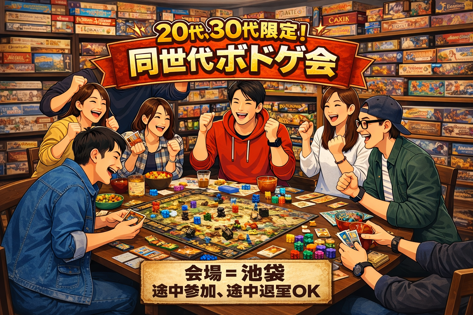 【現在4名】20代、30代限定！
同世代ボドゲ会！！