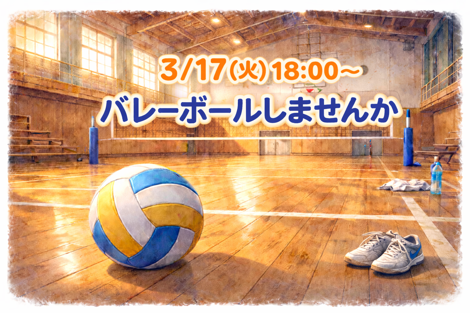 3/17(火) バレーボールしませんか🏐✨