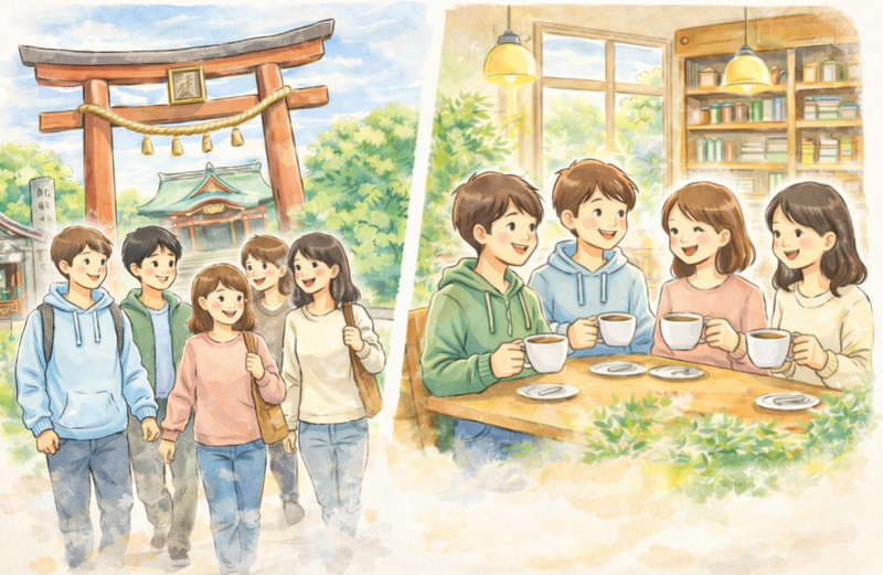 【福岡】2/28(土)☀️ゆる朝活🐶
櫛田神社おさんぽ → カフェでお茶☕️