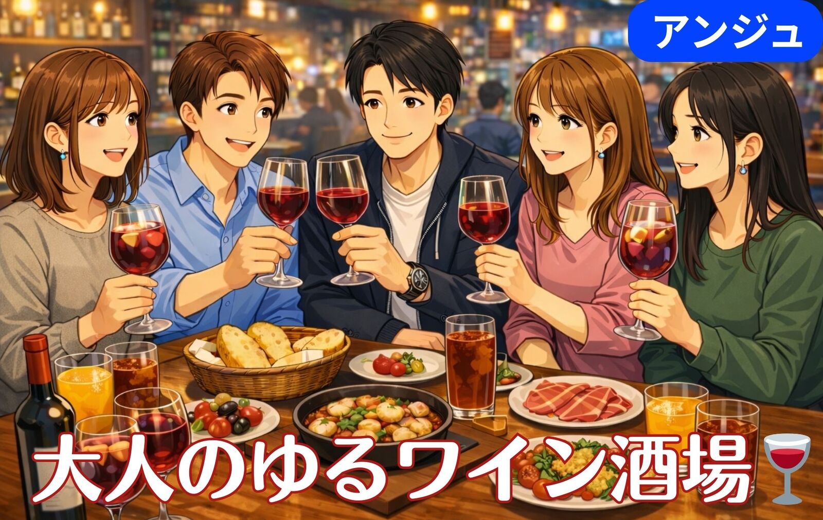 ≪30代中盤～40代≫🍷神田で楽しむ🥩ワインと生ハムの美味しい夜