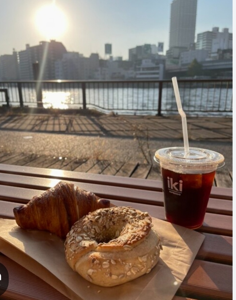 隅田川沿いの朝カフェ@iki espresso清澄白河会