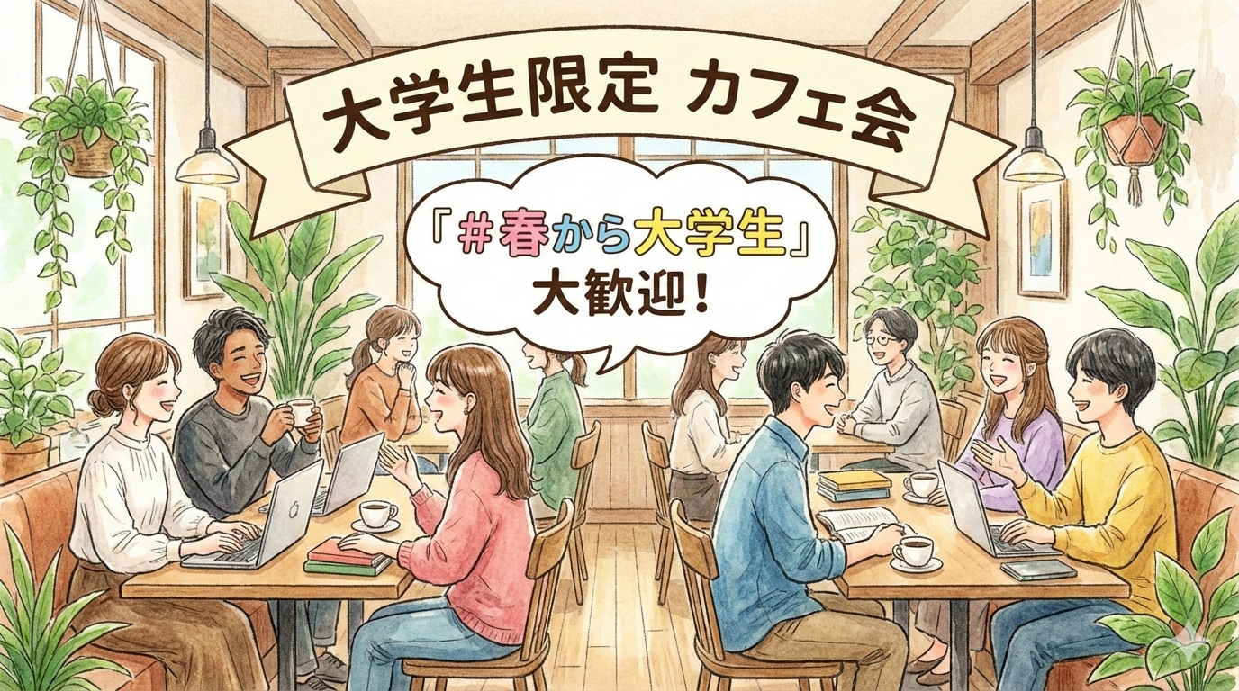 大学生限定カフェ会　＃春から大学生の方も大歓迎　