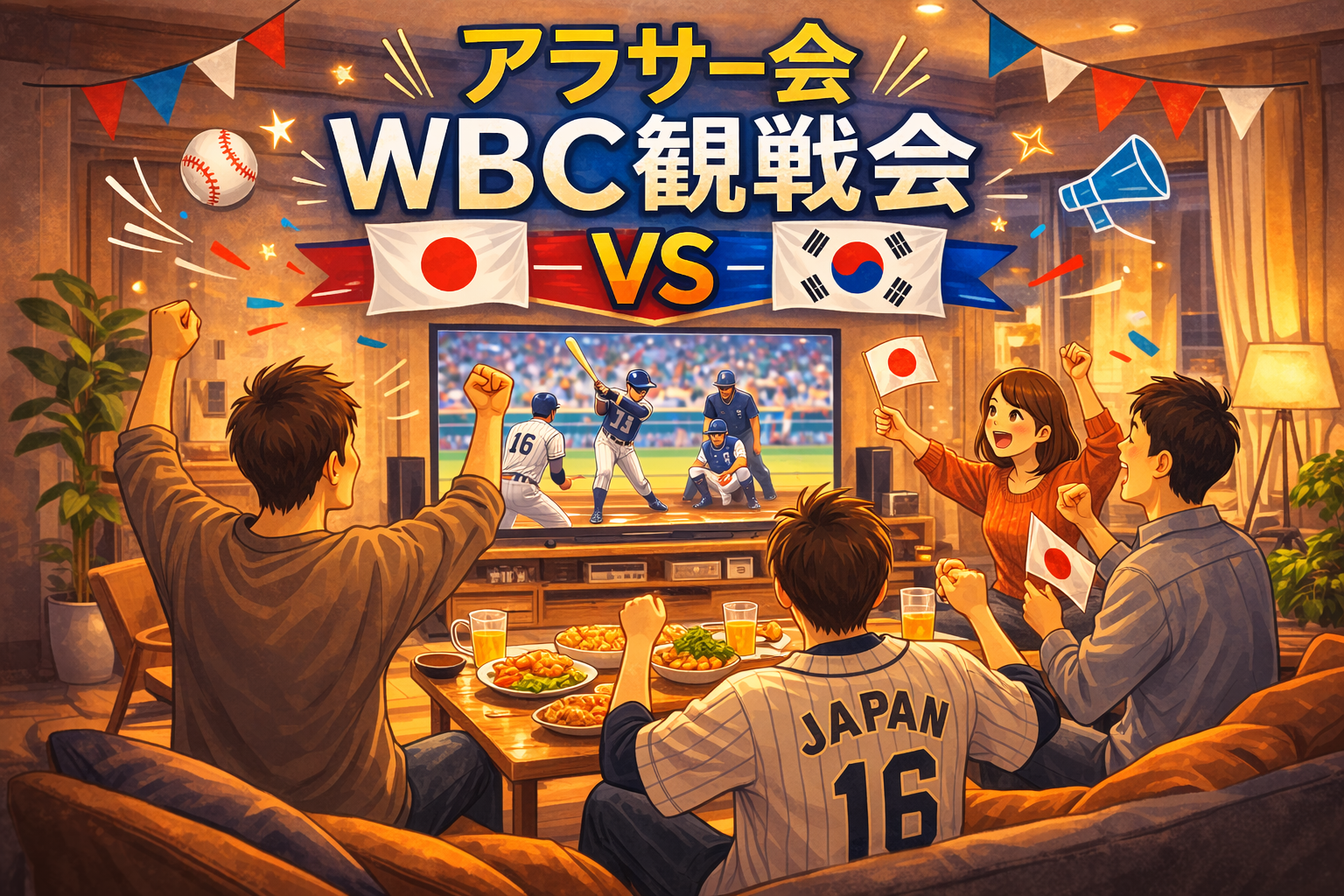 当日◎WBCゆる観戦🇯🇵🇰🇷同年代交流@新宿【25-36歳1人参加限定】途中参加退出ノンアル野球初心者OK！