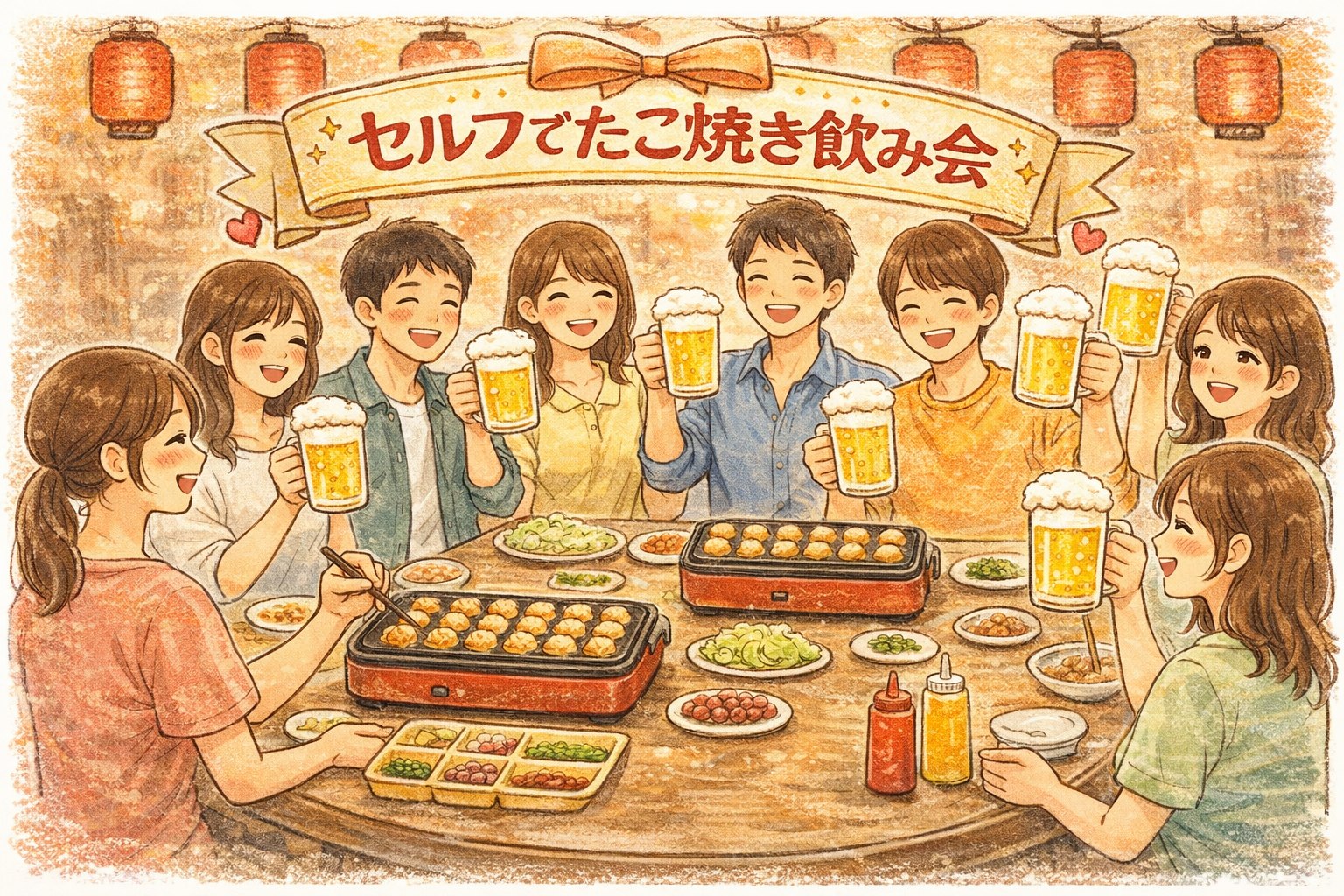 華木✨️おひとり様歓迎🔰【 タコパ🐙 】神田/セルフたこ焼き居酒屋で交流❣️《 女性主催 》