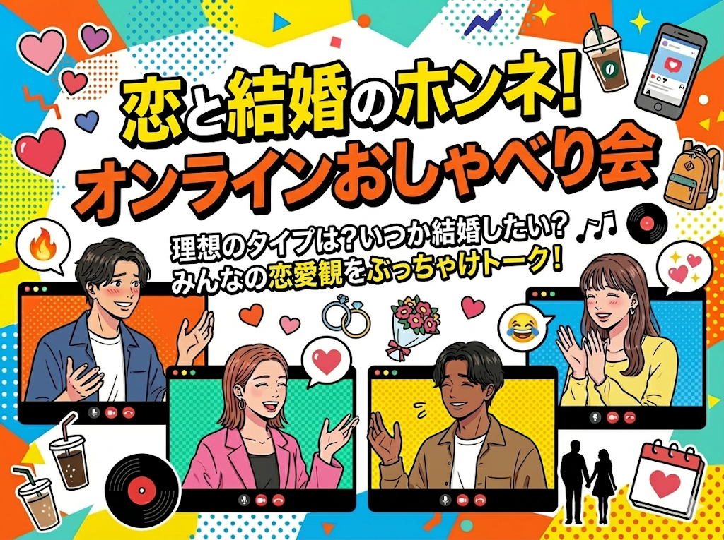 恋愛＆結婚の本音トーク会！オンライン開催・素直な気持ちを語ろう✨