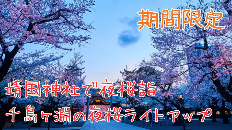 期間限定！靖国神社の夜桜詣と千鳥ヶ淵のライトアップを見に行こう🌸