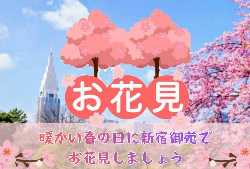 【4/12(日)お花見💮】春の日に新宿御苑でお花見します🌸☀️｜初参加＆1人参加大歓迎😄【95年生まれ以降限定】
