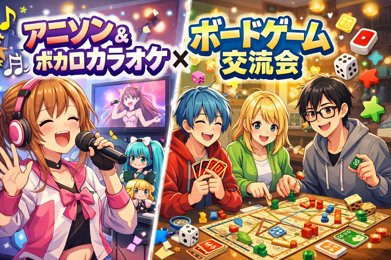 🎤アニソン・ボカロ好き集合❗️カラオケ×ボードゲーム交流会🎲