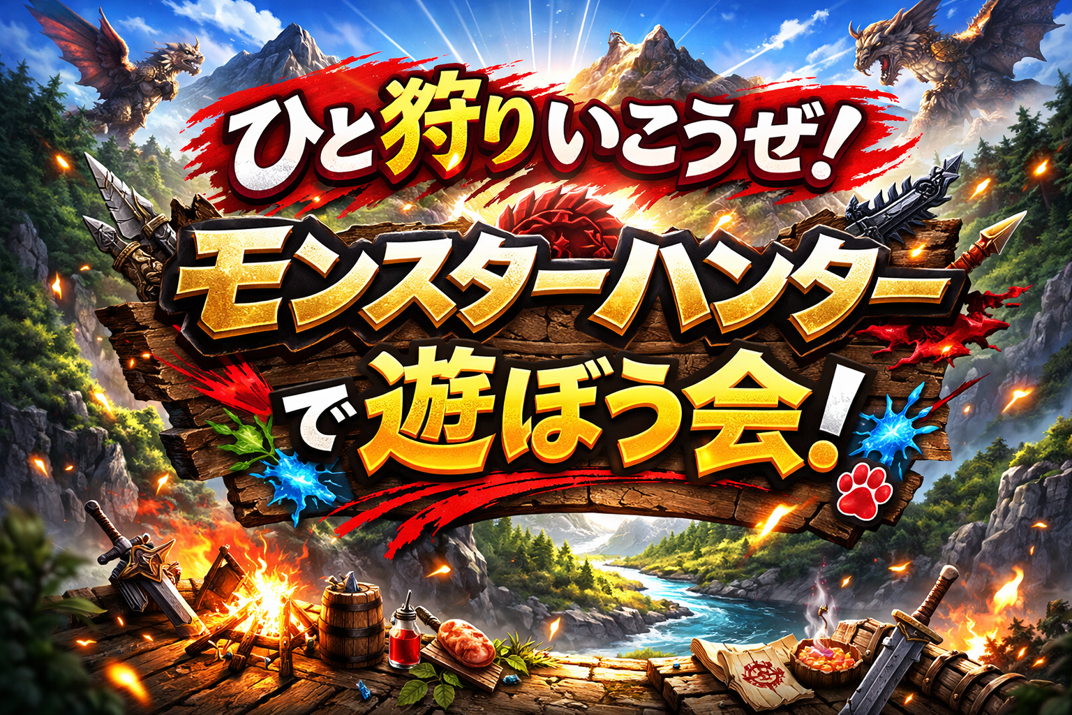 5/16(土)ひと狩りいこうぜ！モンハンで遊ぼう会🎮【Switch】【池袋】【３名限定】【🔰初心者大歓迎✨】