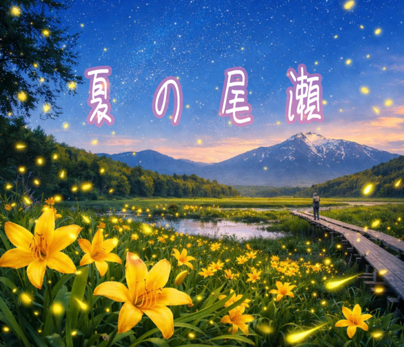 7/19.20【山小屋泊/初心者歓迎】夏の尾瀬は東京より10℃涼しい！ニッコウキスゲと天然のホタルを鑑賞しよう！