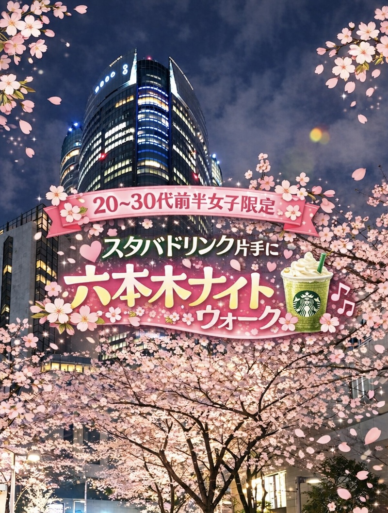 【早割中】【20〜30代前半女子限定】六本木で春のナイトウォーク🌸