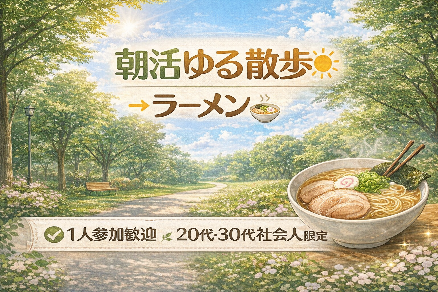 【20代女性主催】朝活　秋葉原 神田 ゆる散歩＆朝ラーメン｜1人参加OK・社会人限定