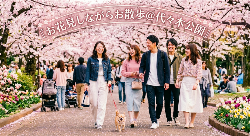 代々木公園お花見しながらさんぽ⭐歩き花見で運動不足も解消❤️女性の参加歓迎✨お気軽1人参加OK(社会人サークル運営)